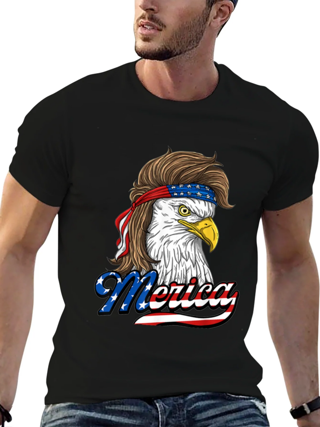 Patriotic Eagle Mullet T-Shirt