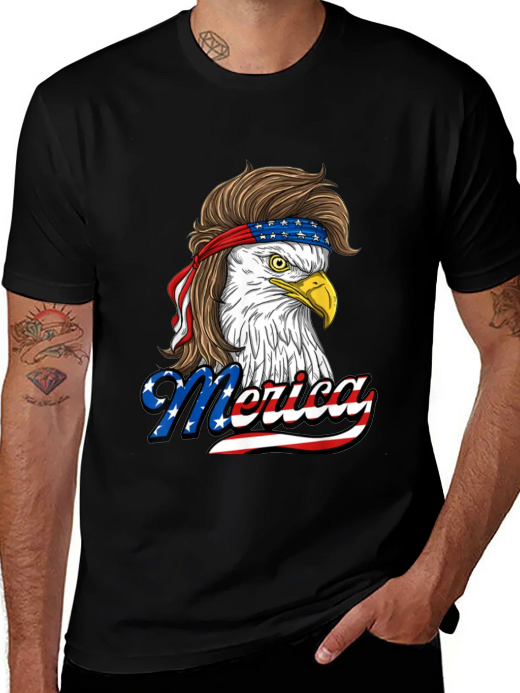 Patriotic Eagle Mullet T-Shirt