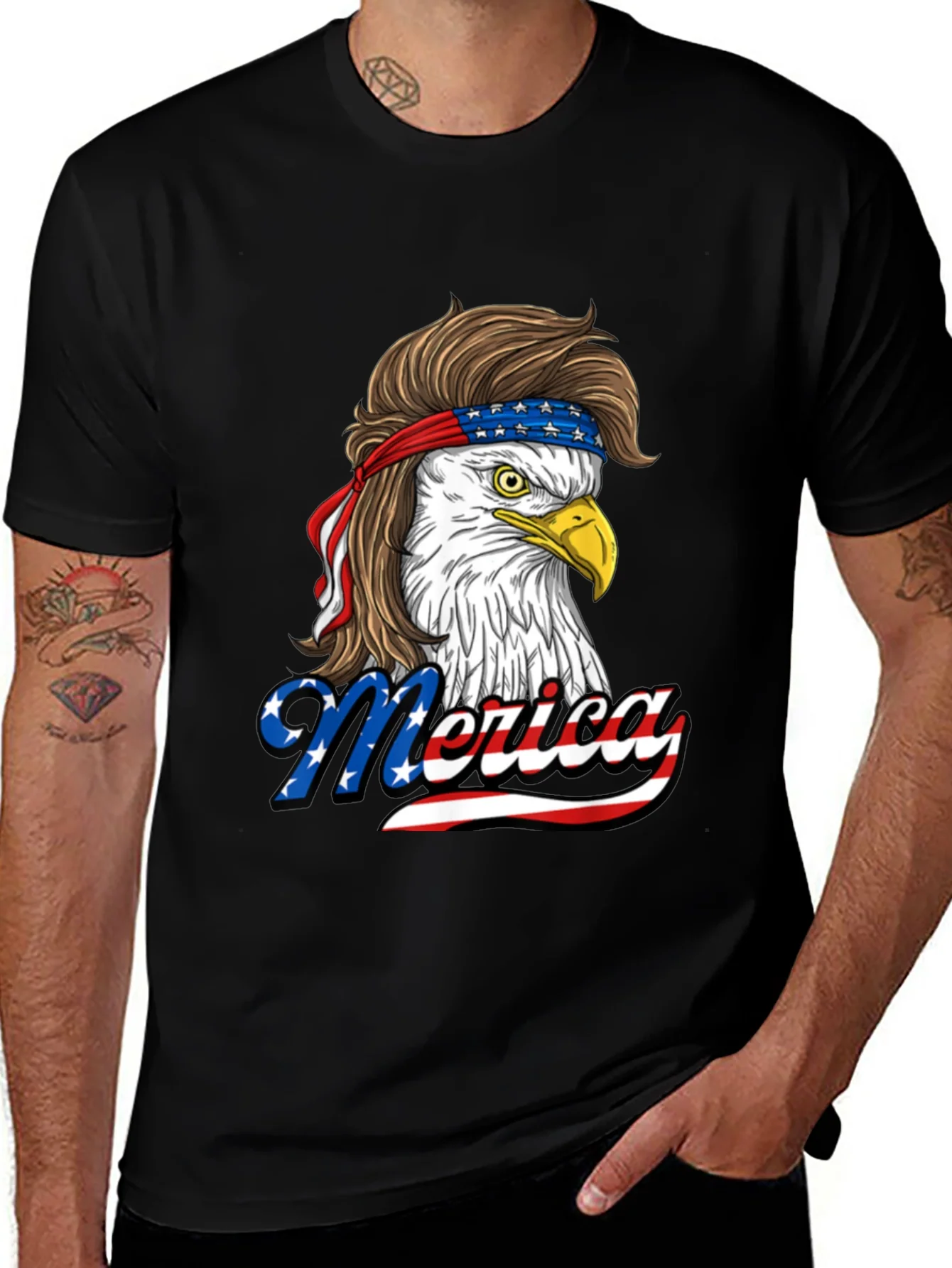 Patriotic Eagle Mullet T-Shirt