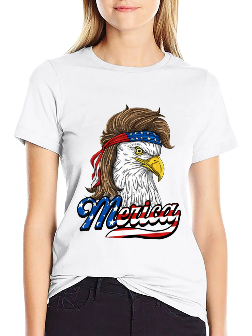 Patriotic Eagle Mullet T-Shirt