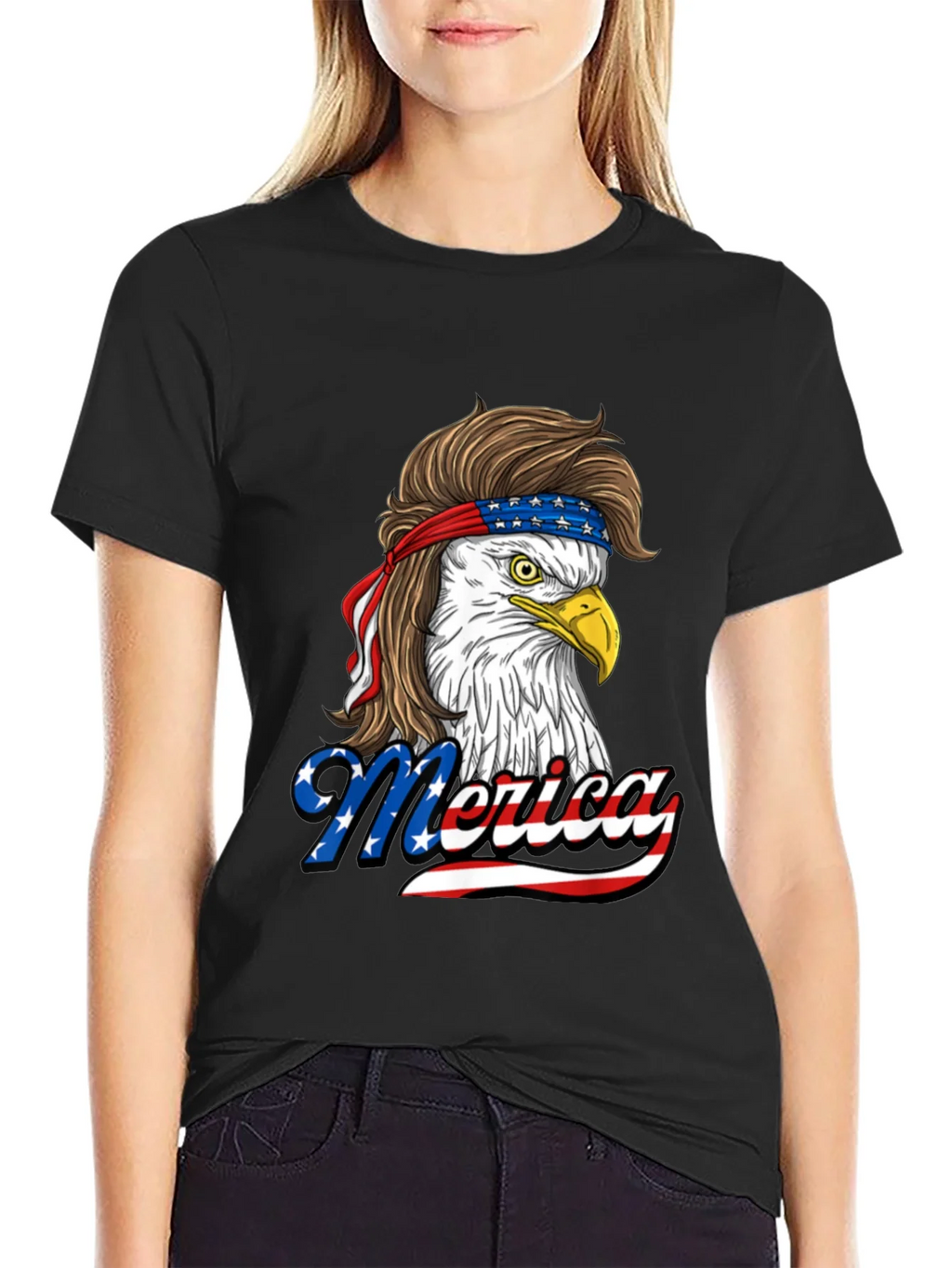 Patriotic Eagle Mullet T-Shirt