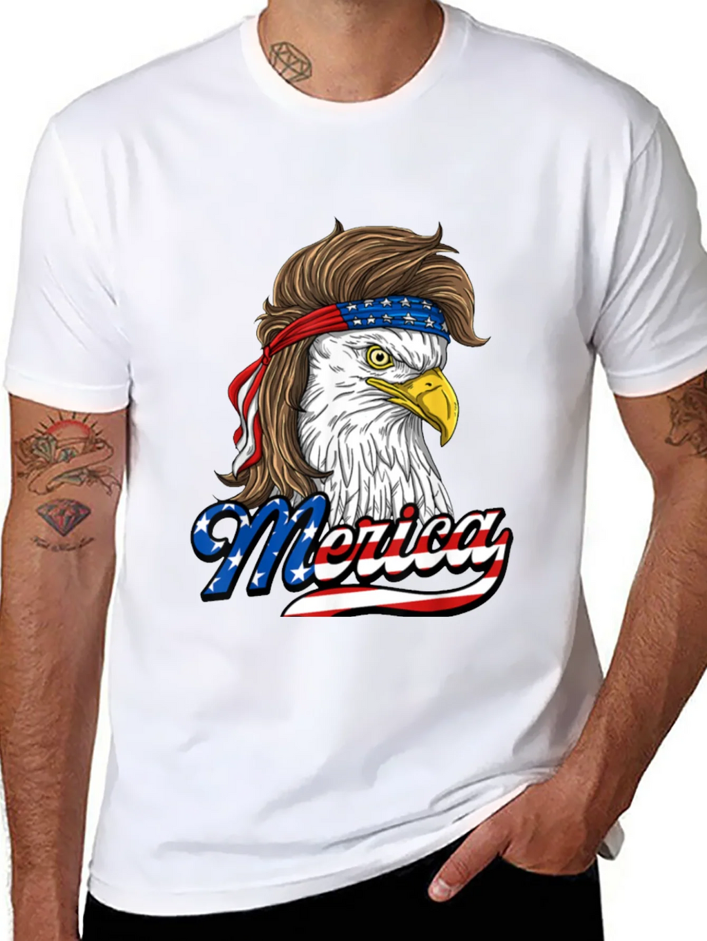 Patriotic Eagle Mullet T-Shirt
