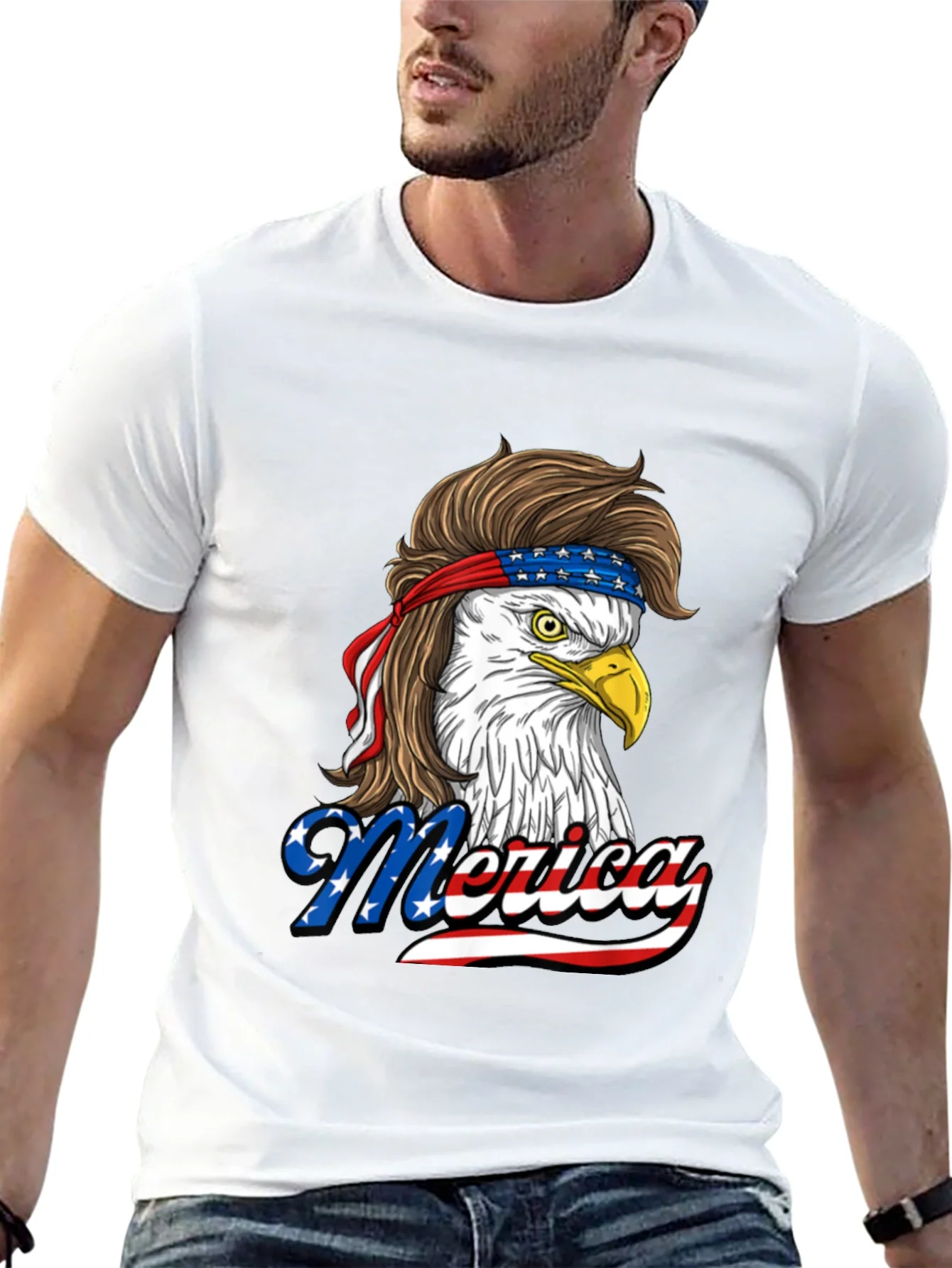 Patriotic Eagle Mullet T-Shirt