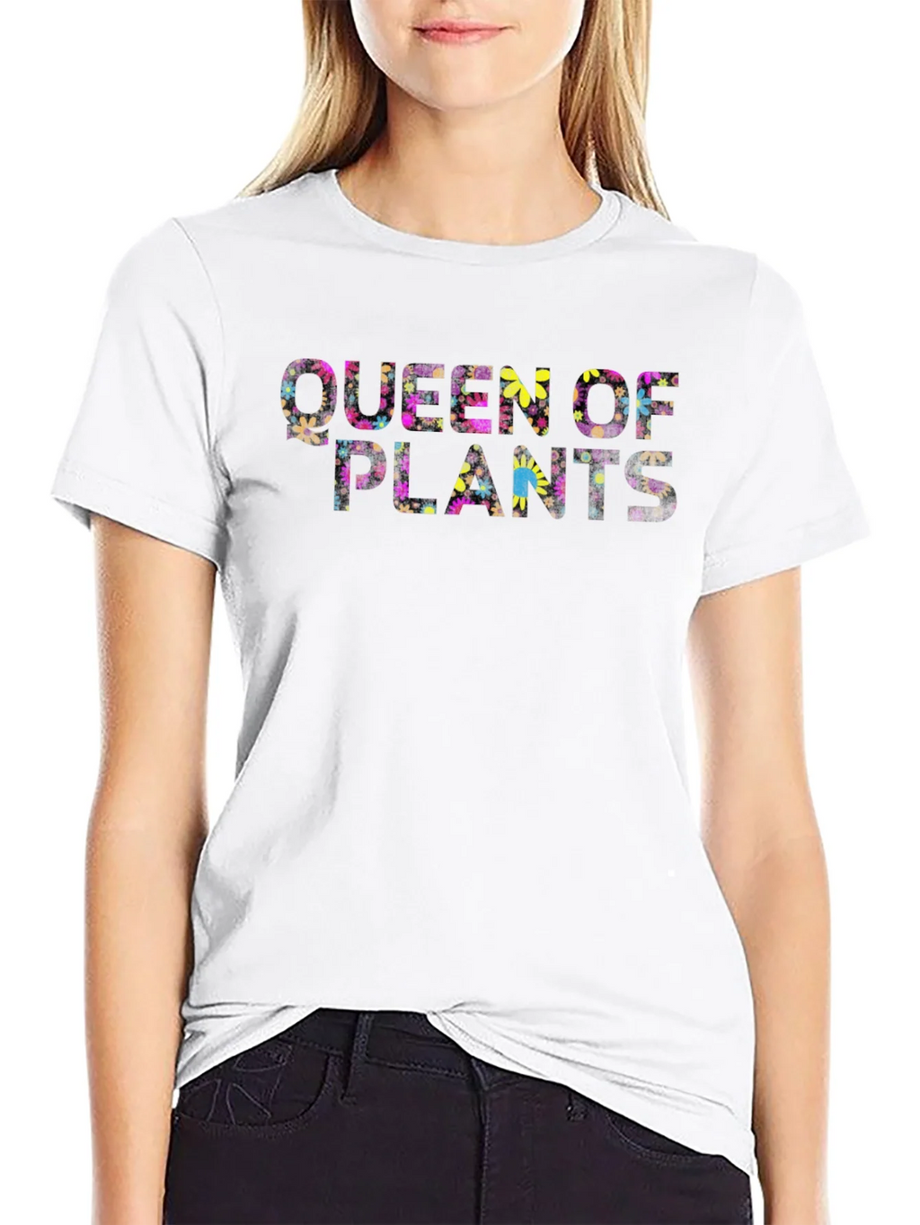 Queen of Plants Floral Graphic Black T-Shirt