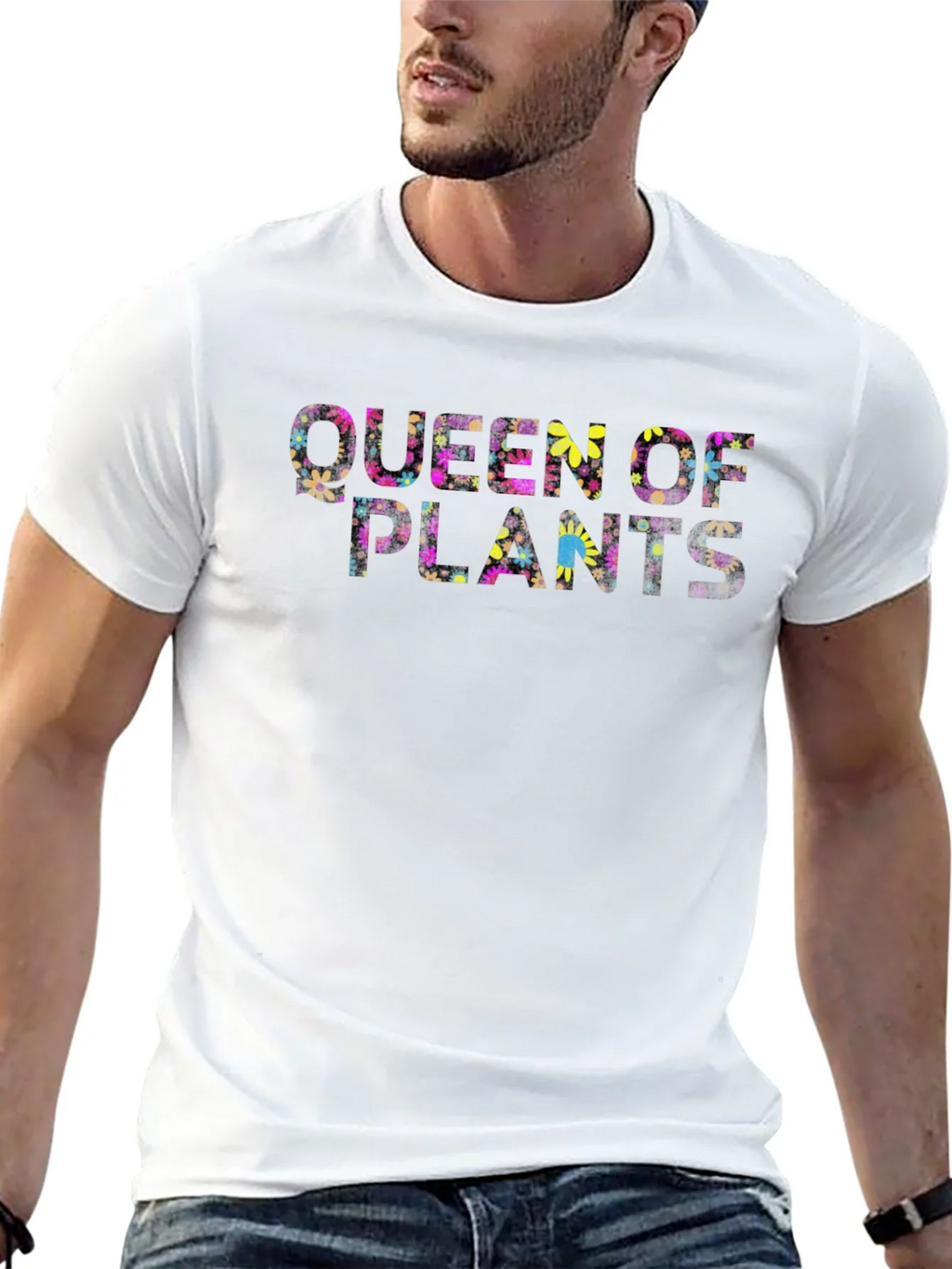 Queen of Plants Floral Graphic Black T-Shirt