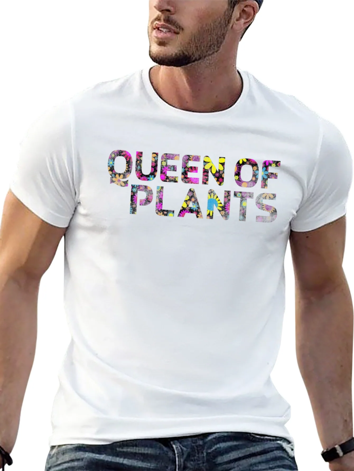 Queen of Plants Floral Graphic Black T-Shirt