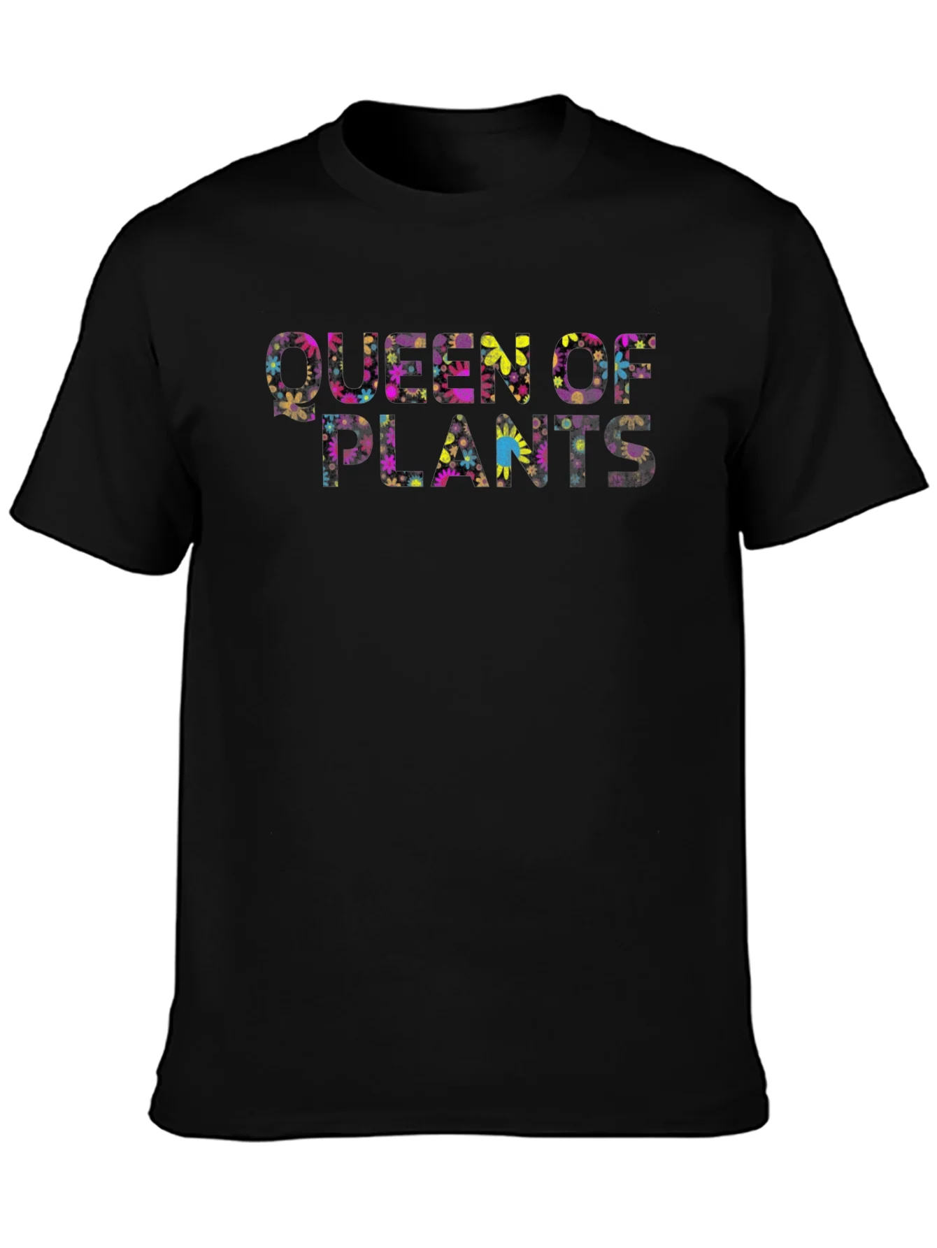 Queen of Plants Floral Graphic Black T-Shirt