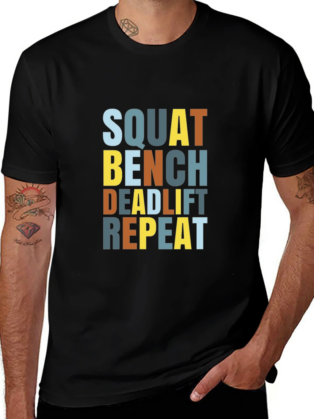 Squat Bench Deadlift Repeat Graphic Tee