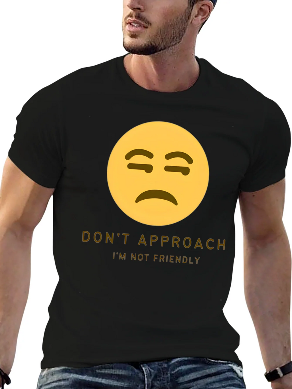 Unfriendly Emoji T-Shirt - Do Not Approach Graphic Tee