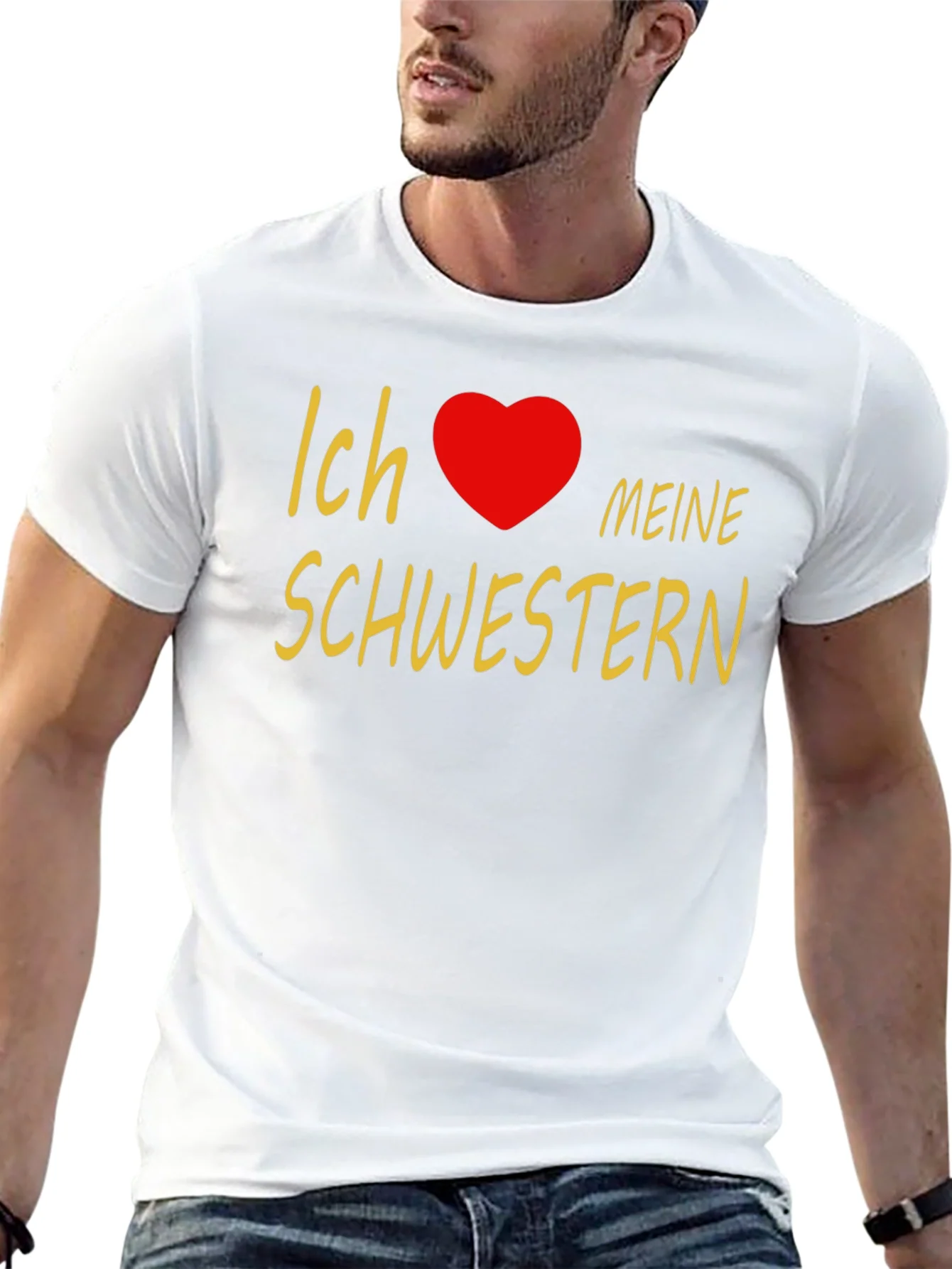 I Love My Sisters T-Shirt - Black Cotton Tee