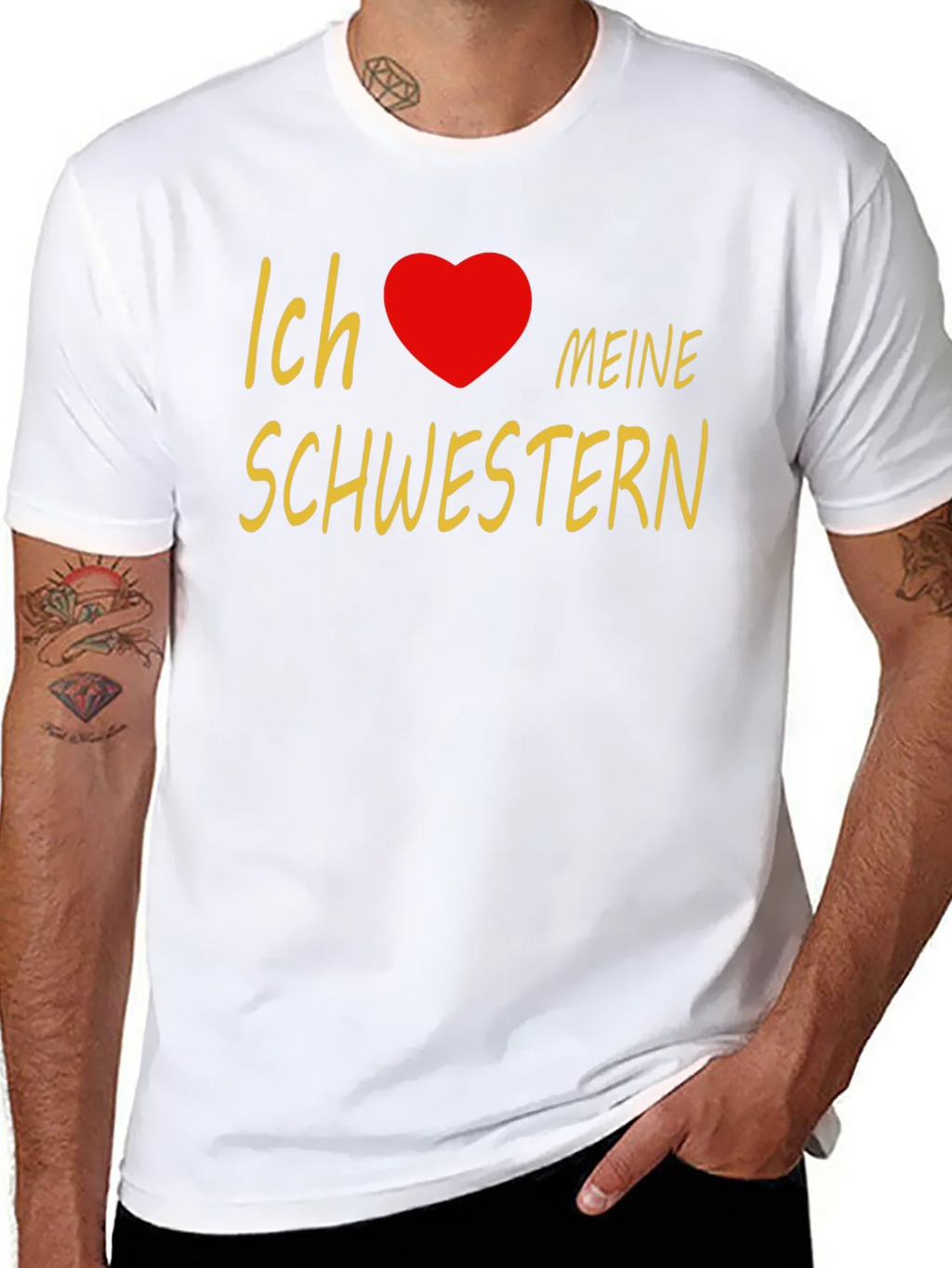 I Love My Sisters T-Shirt - Black Cotton Tee