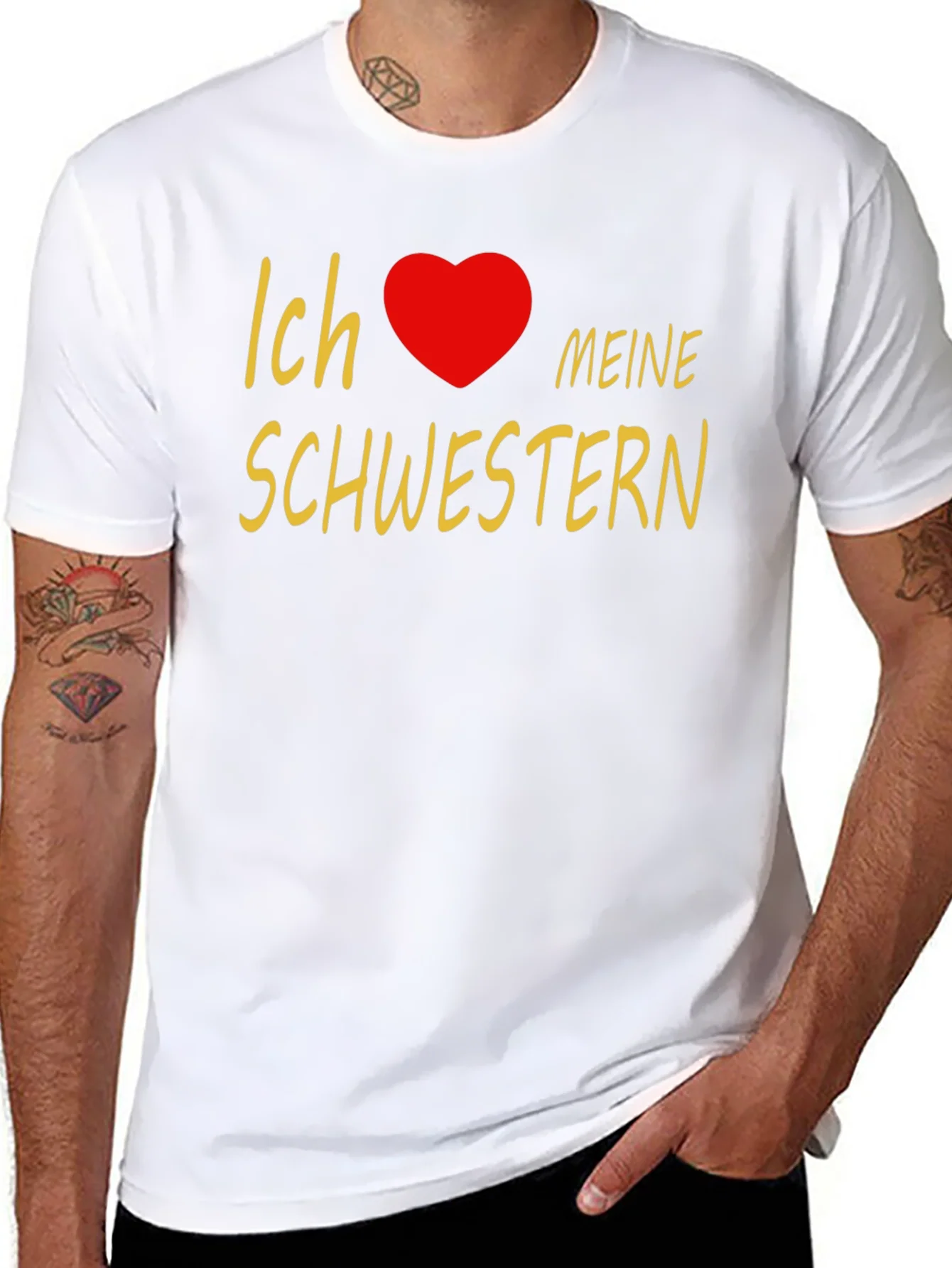 I Love My Sisters T-Shirt - Black Cotton Tee