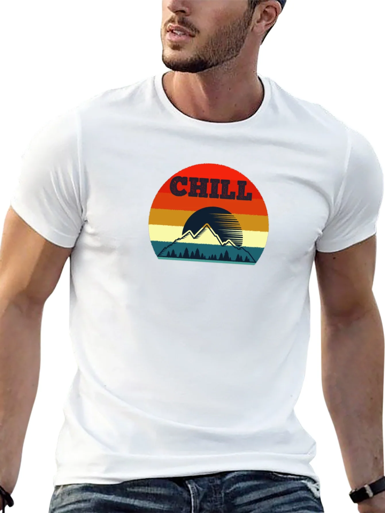 Chill Mountain Sunset Graphic T-Shirt