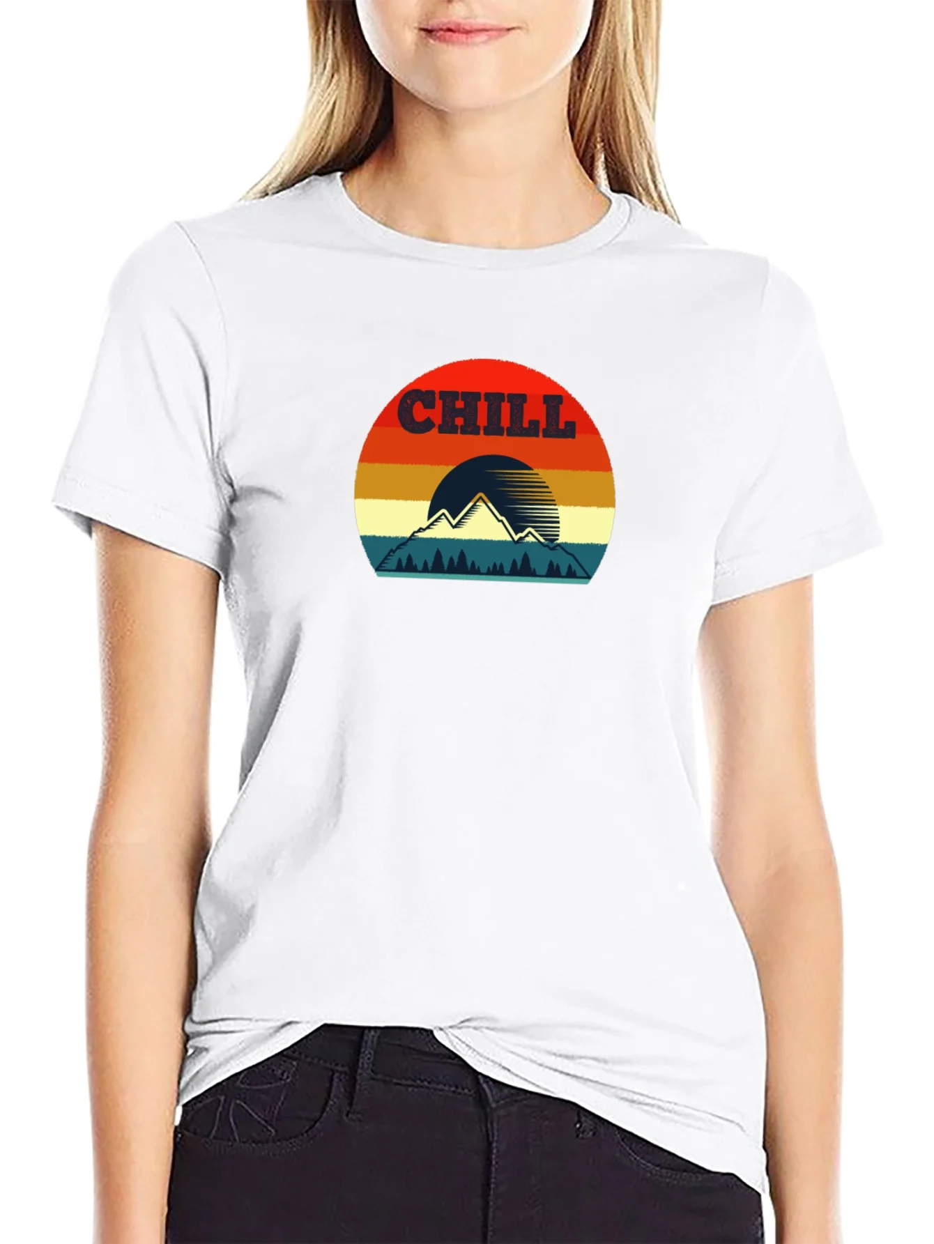 Chill Mountain Sunset Graphic T-Shirt