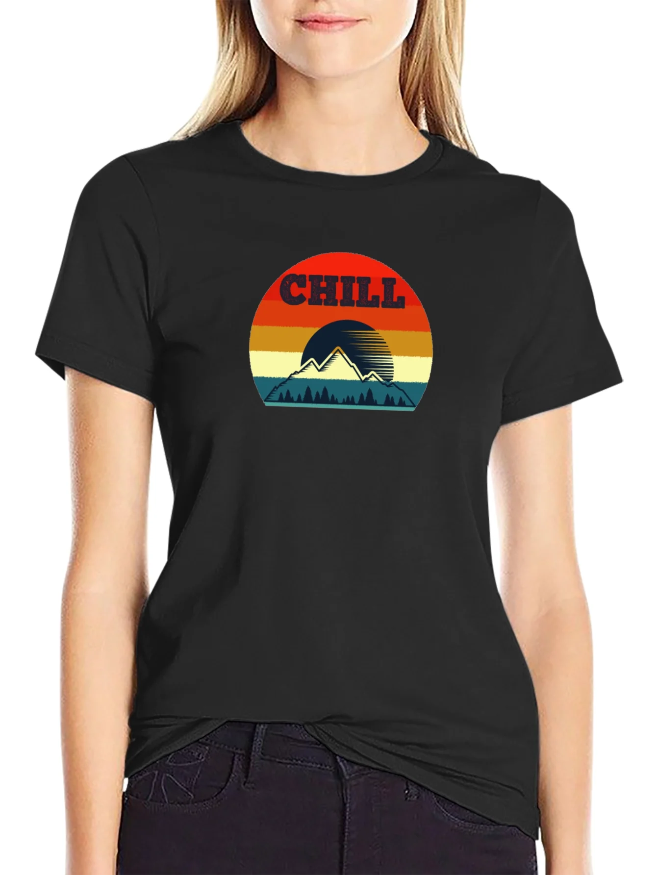 Chill Mountain Sunset Graphic T-Shirt