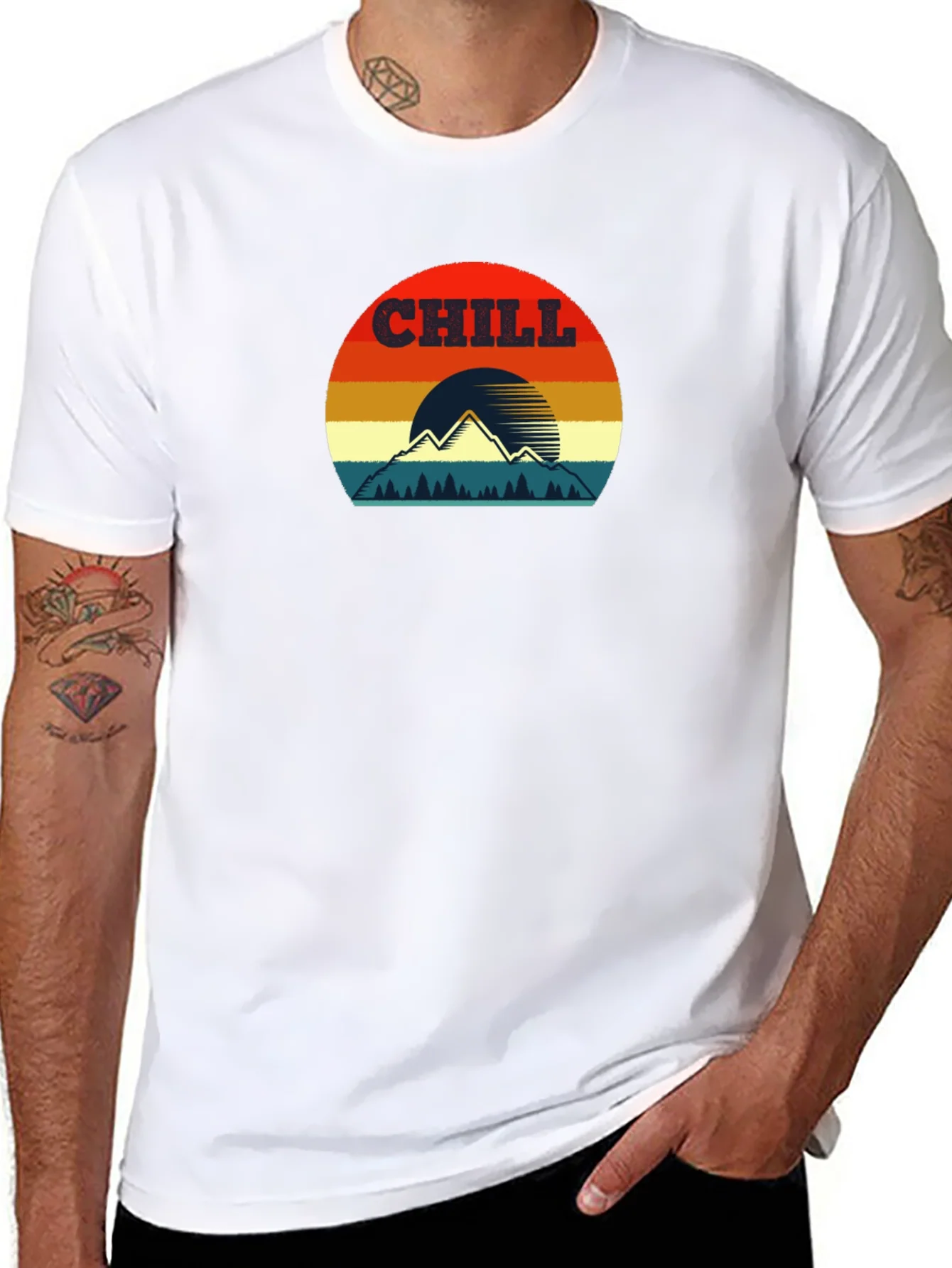 Chill Mountain Sunset Graphic T-Shirt