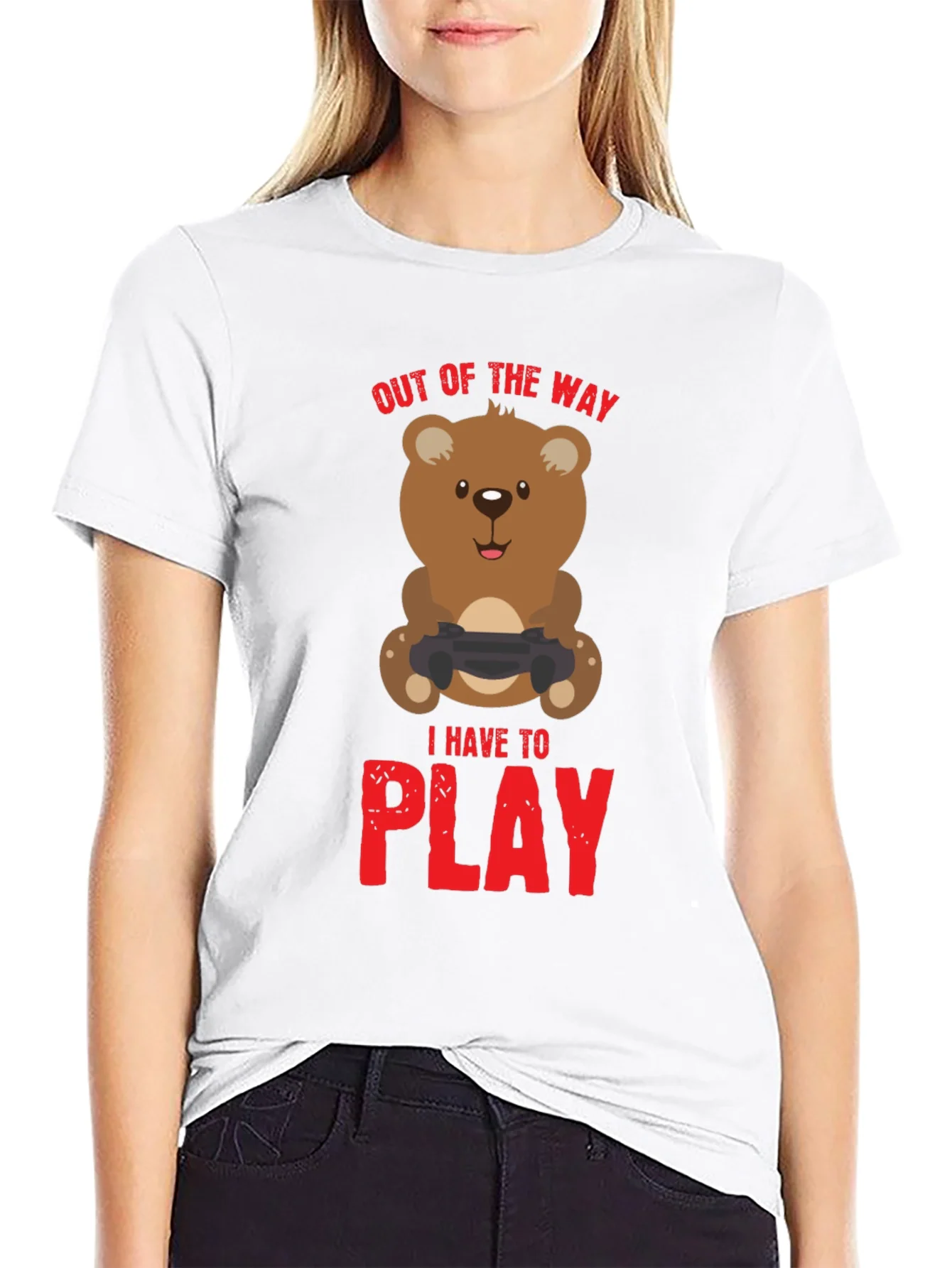 Gamer Bear T-Shirt - Out of the Way I Have to Play
