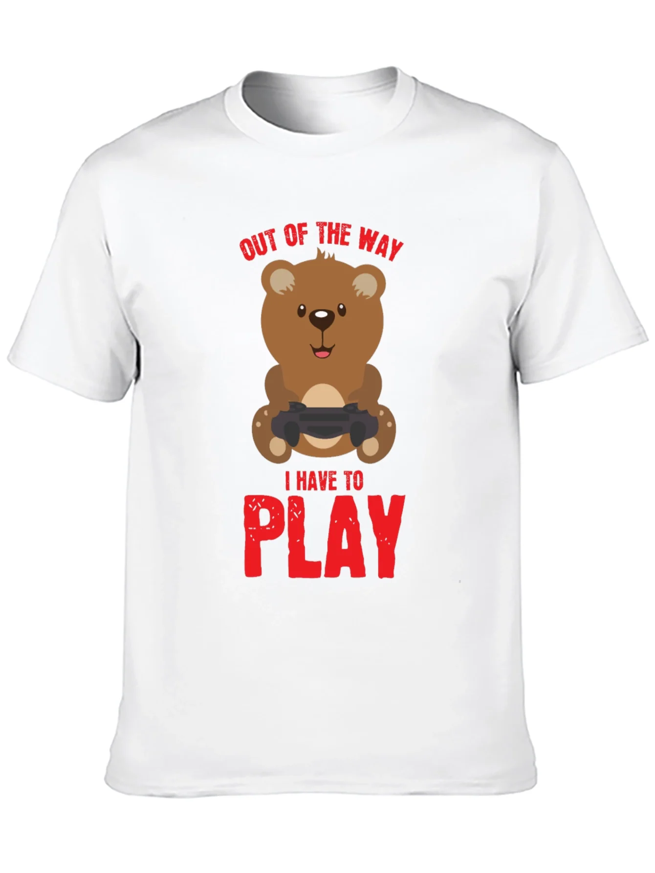 Gamer Bear T-Shirt - Out of the Way I Have to Play