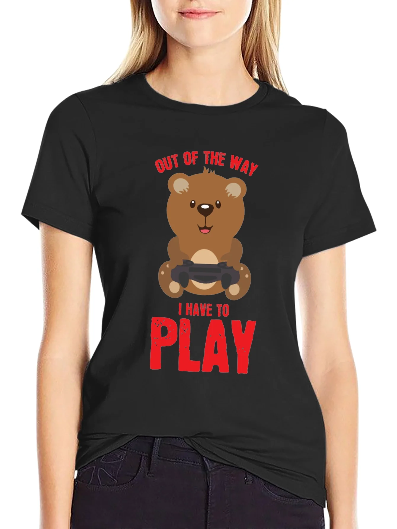 Gamer Bear T-Shirt - Out of the Way I Have to Play