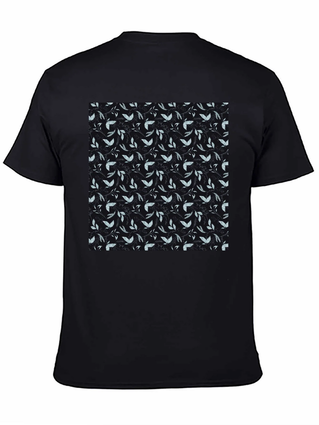 Leaf Pattern Black T-Shirt