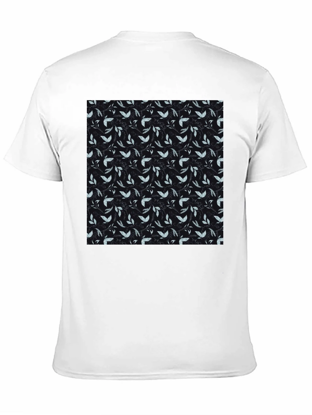 Leaf Pattern Black T-Shirt