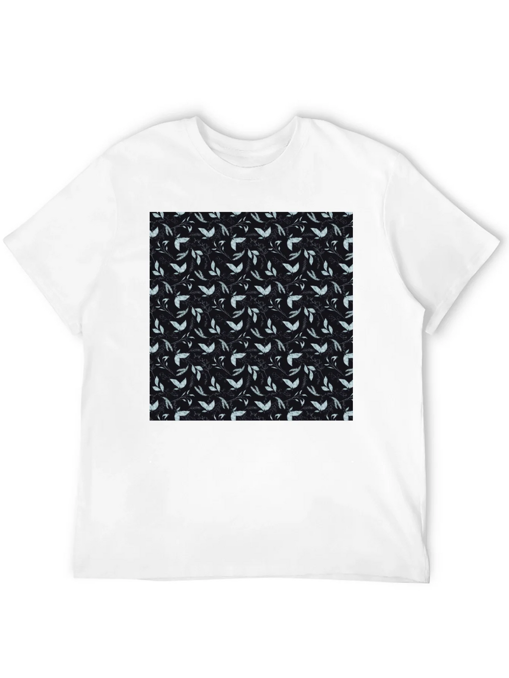 Leaf Pattern Black T-Shirt