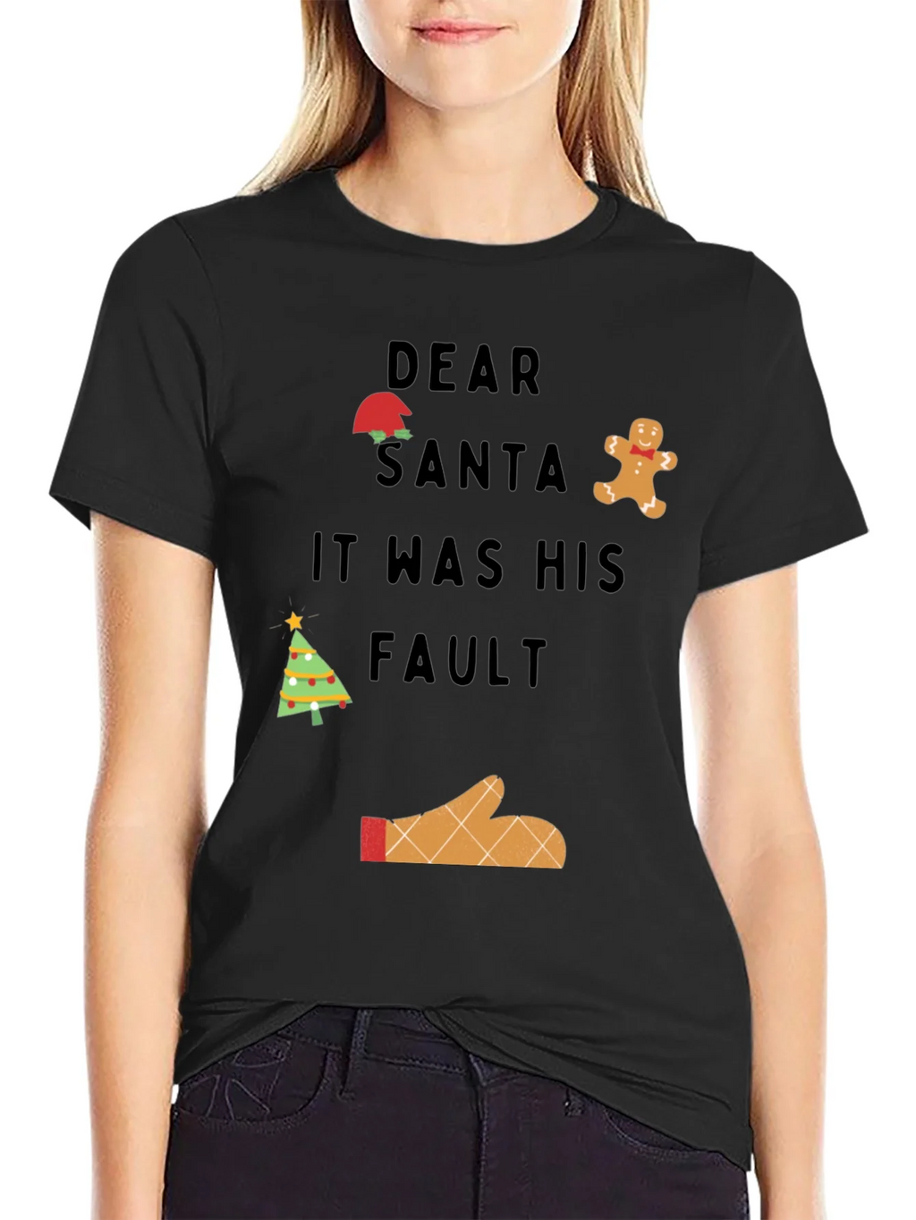 Dear Santa It Was His Fault Graphic T-Shirt