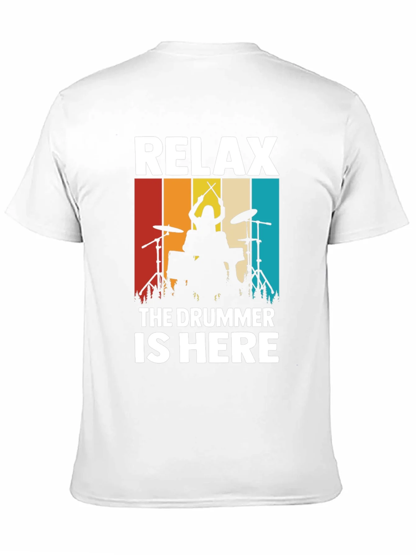 Relax The Drummer is Here T-Shirt - Drummer Silhouette