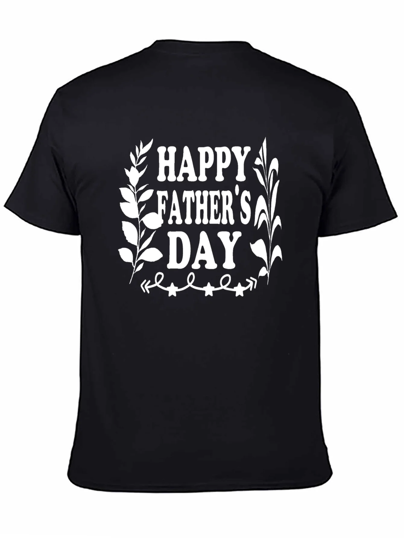 Happy Fathers Day Graphic Tee - Black Cotton T-Shirt