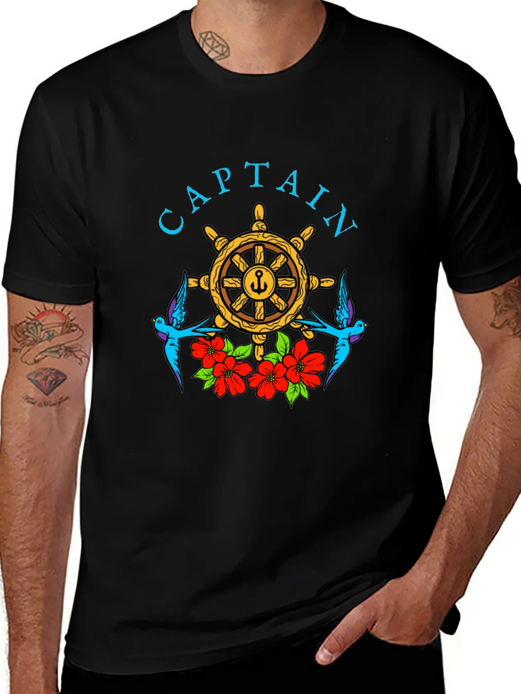Captain Wheel Floral Graphic Tee