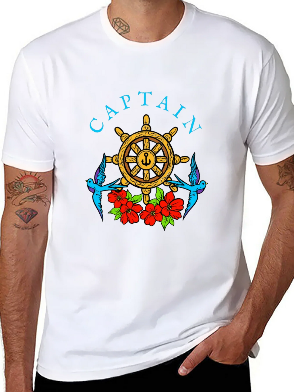 Captain Wheel Floral Graphic Tee
