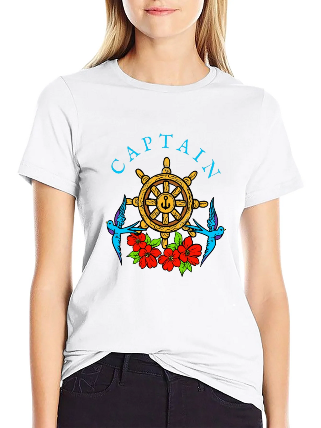 Captain Wheel Floral Graphic Tee