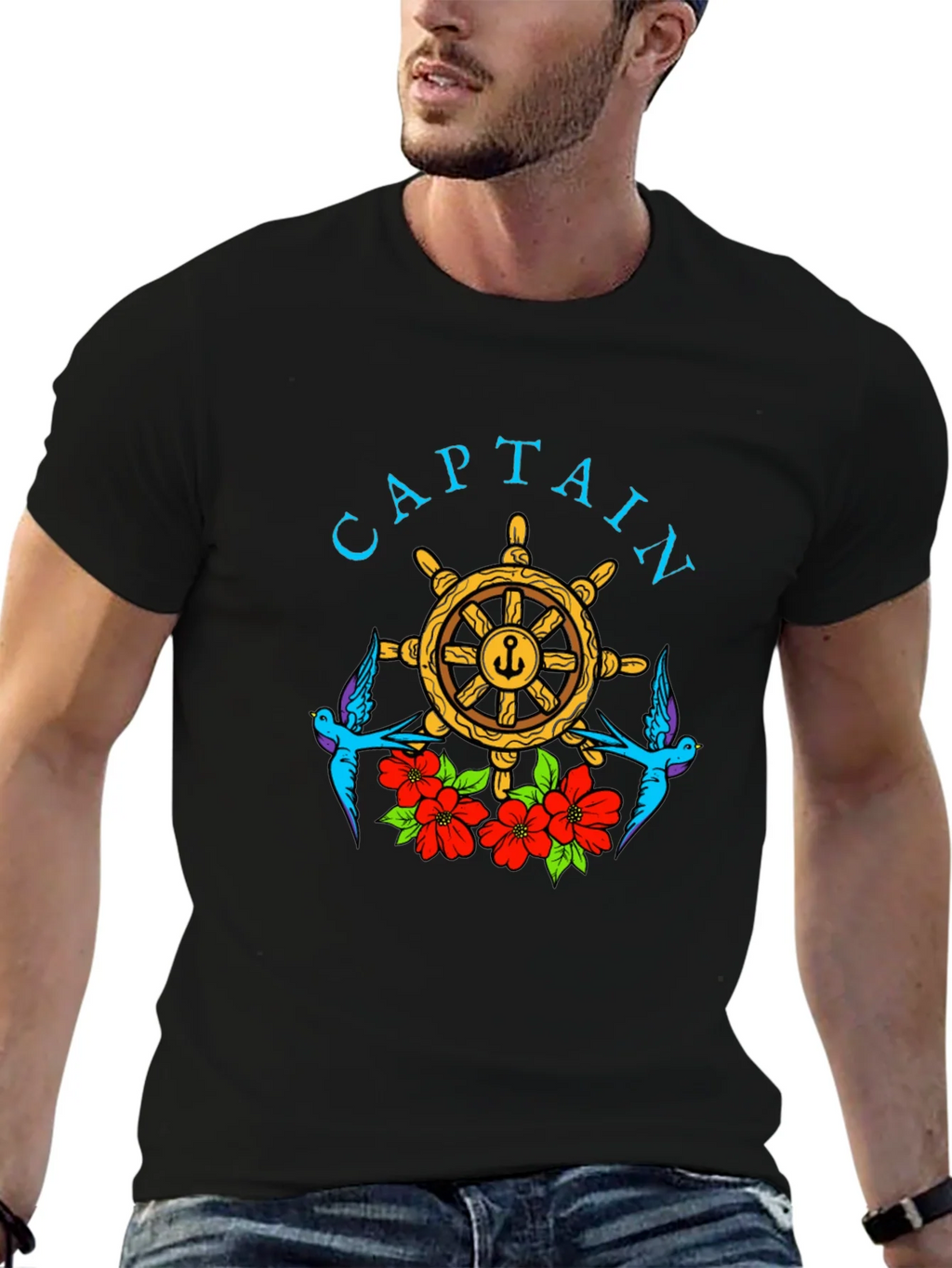 Captain Wheel Floral Graphic Tee