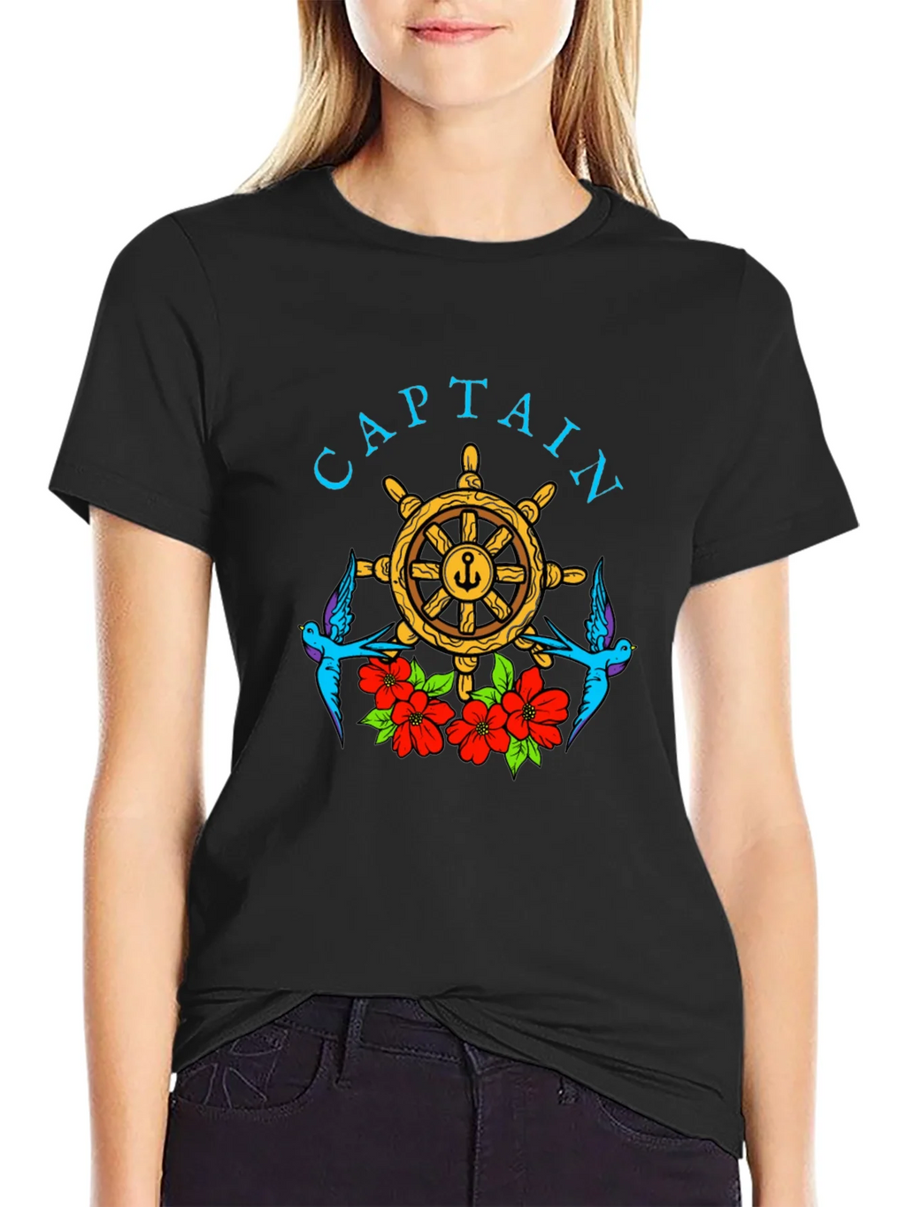 Captain Wheel Floral Graphic Tee