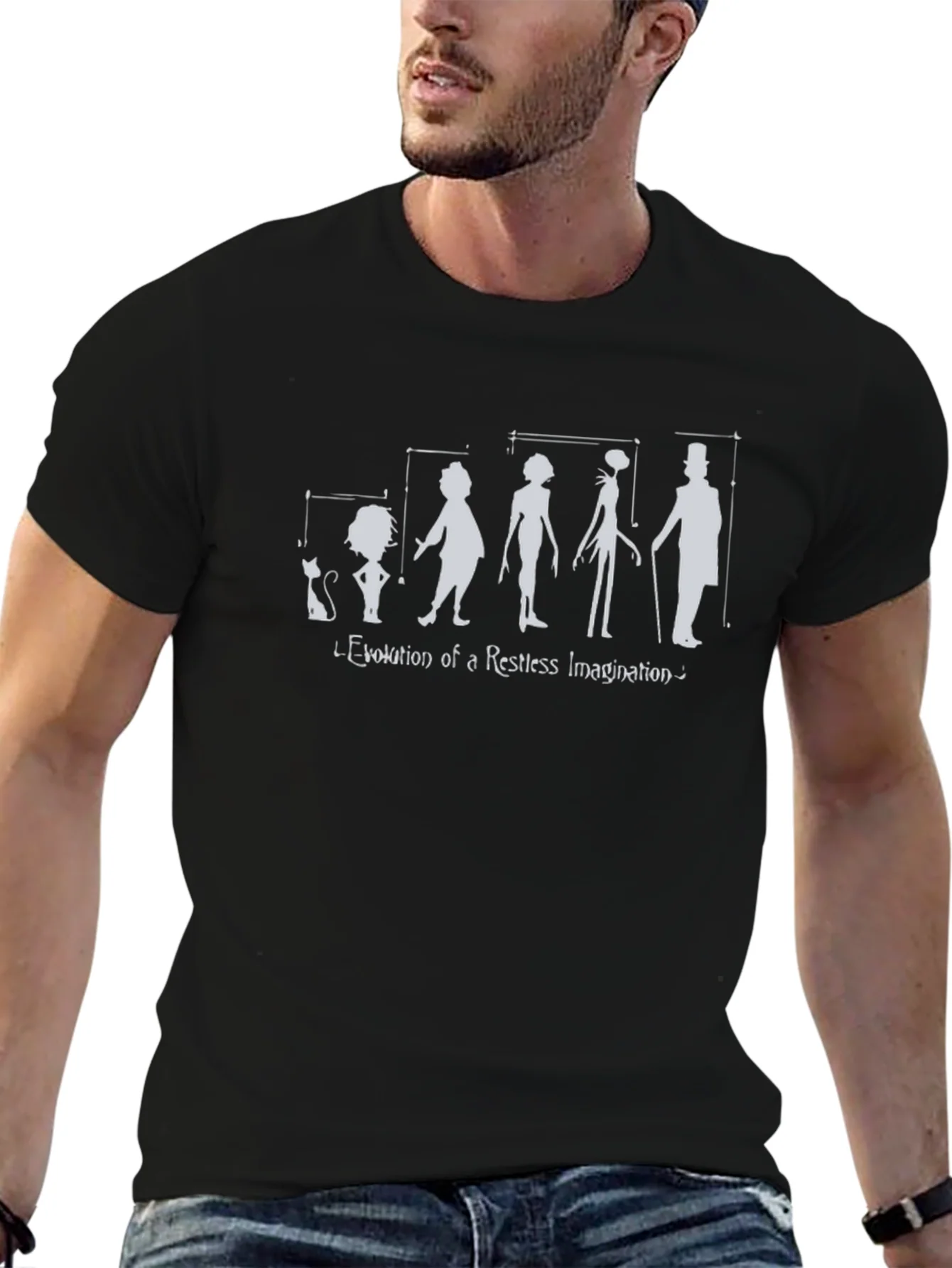 Evolution of Imagination Black Graphic T-Shirt