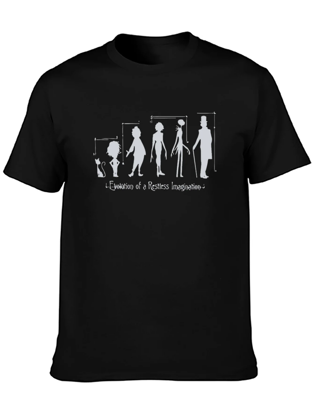 Evolution of Imagination Black Graphic T-Shirt