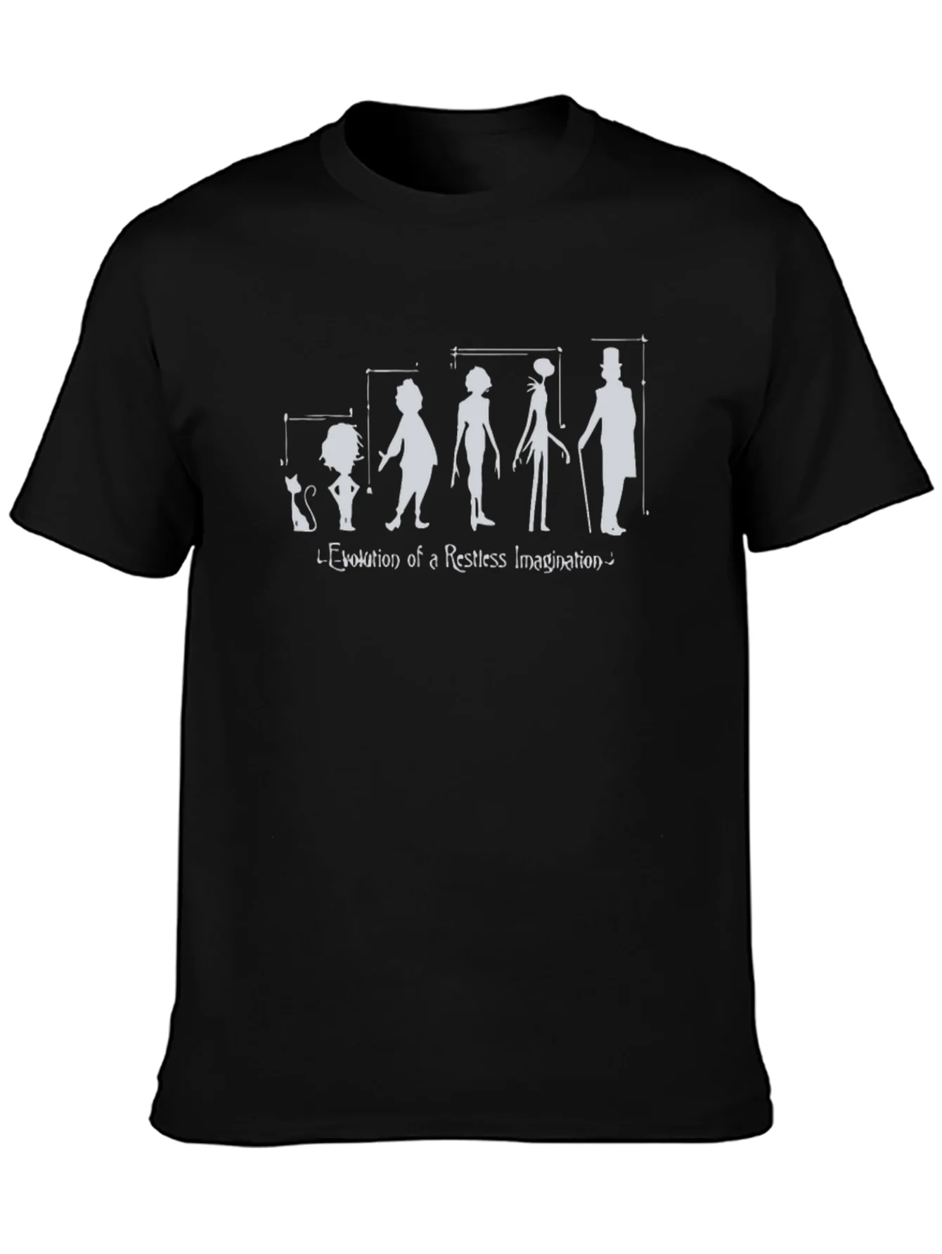 Evolution of Imagination Black Graphic T-Shirt