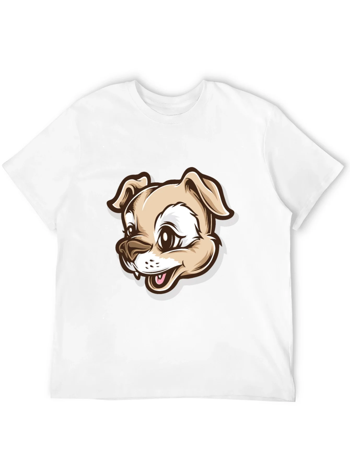 Dog Cartoon Graphic T-Shirt - Black