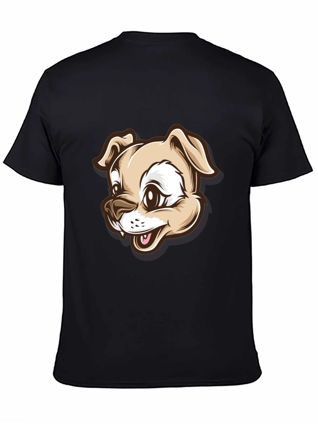 Dog Cartoon Graphic T-Shirt - Black