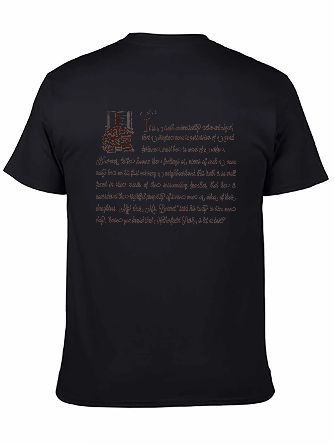 Literary Quote Graphic Tee - Soft Black Cotton