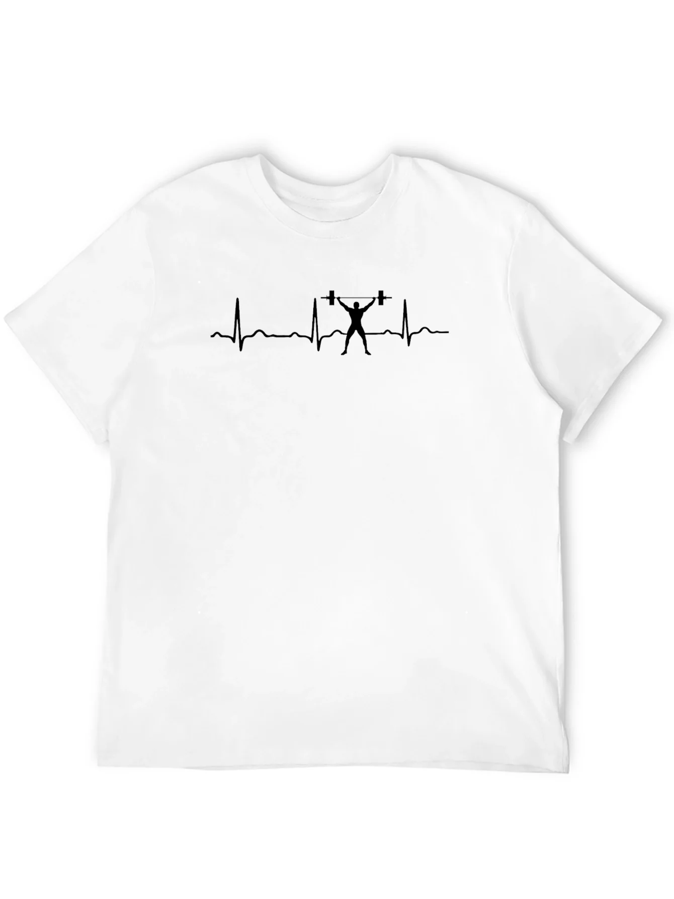 Weightlifting Heartbeat Graphic Tee - Black