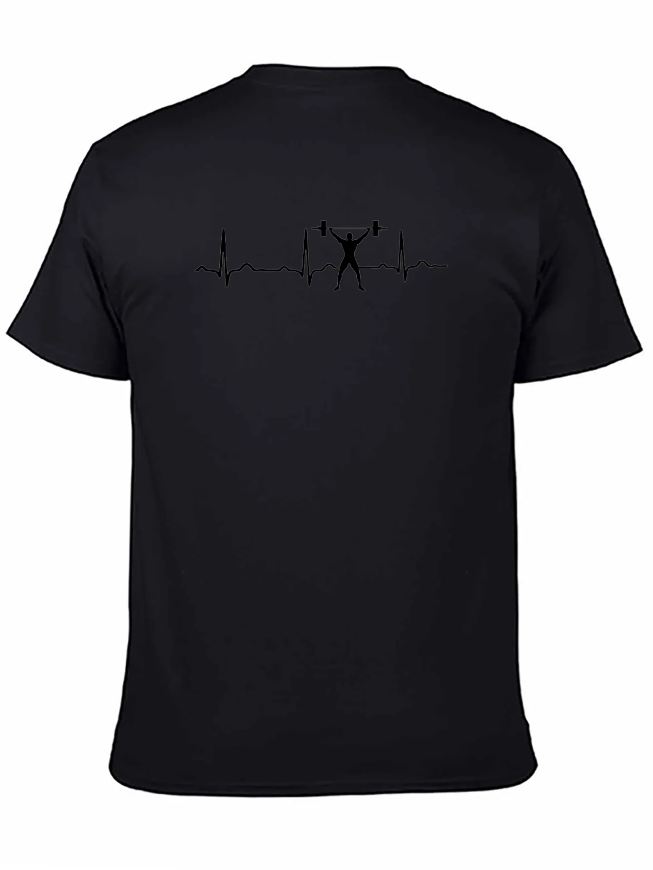 Weightlifting Heartbeat Graphic Tee - Black