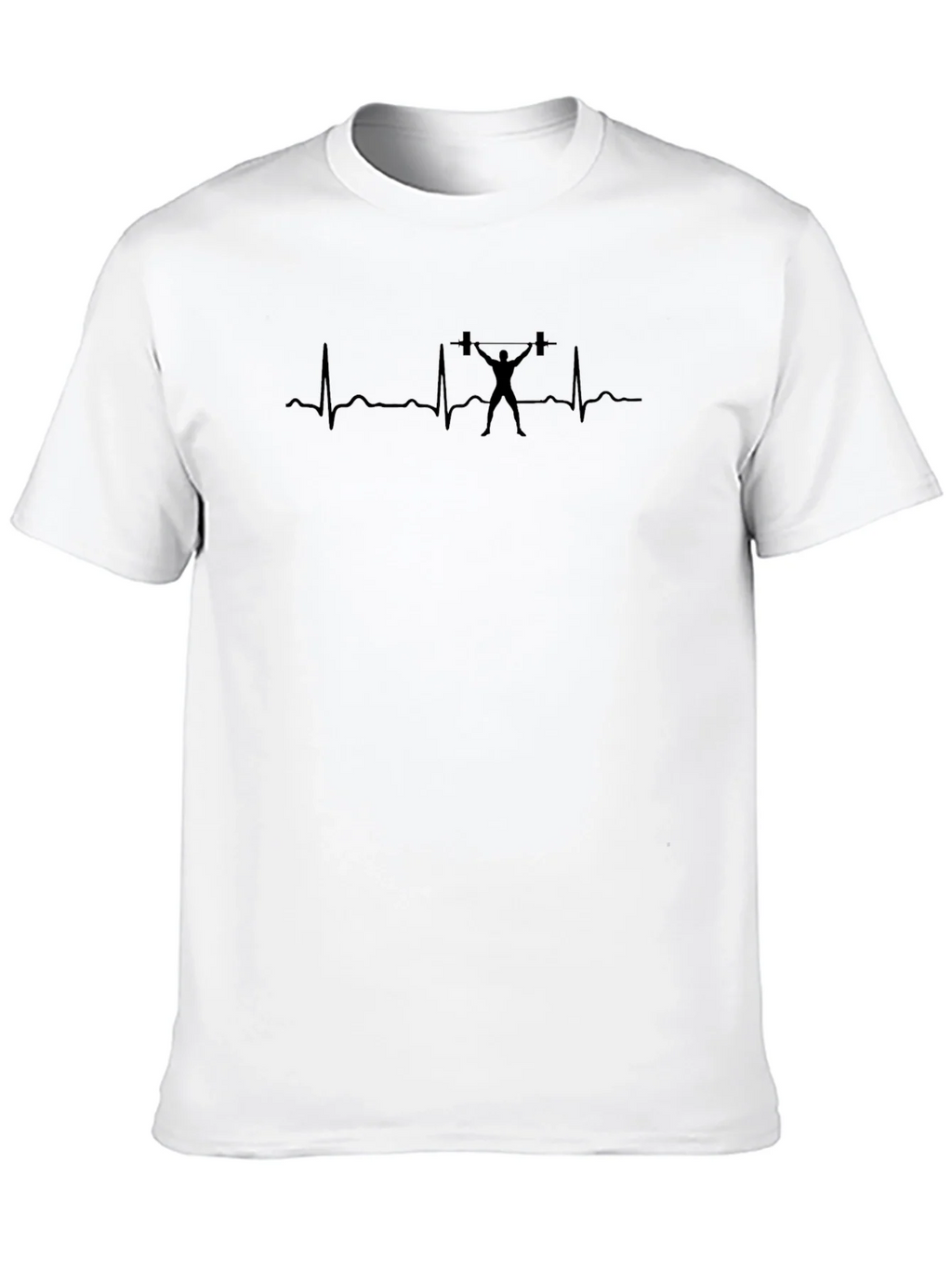 Weightlifting Heartbeat Graphic Tee - Black