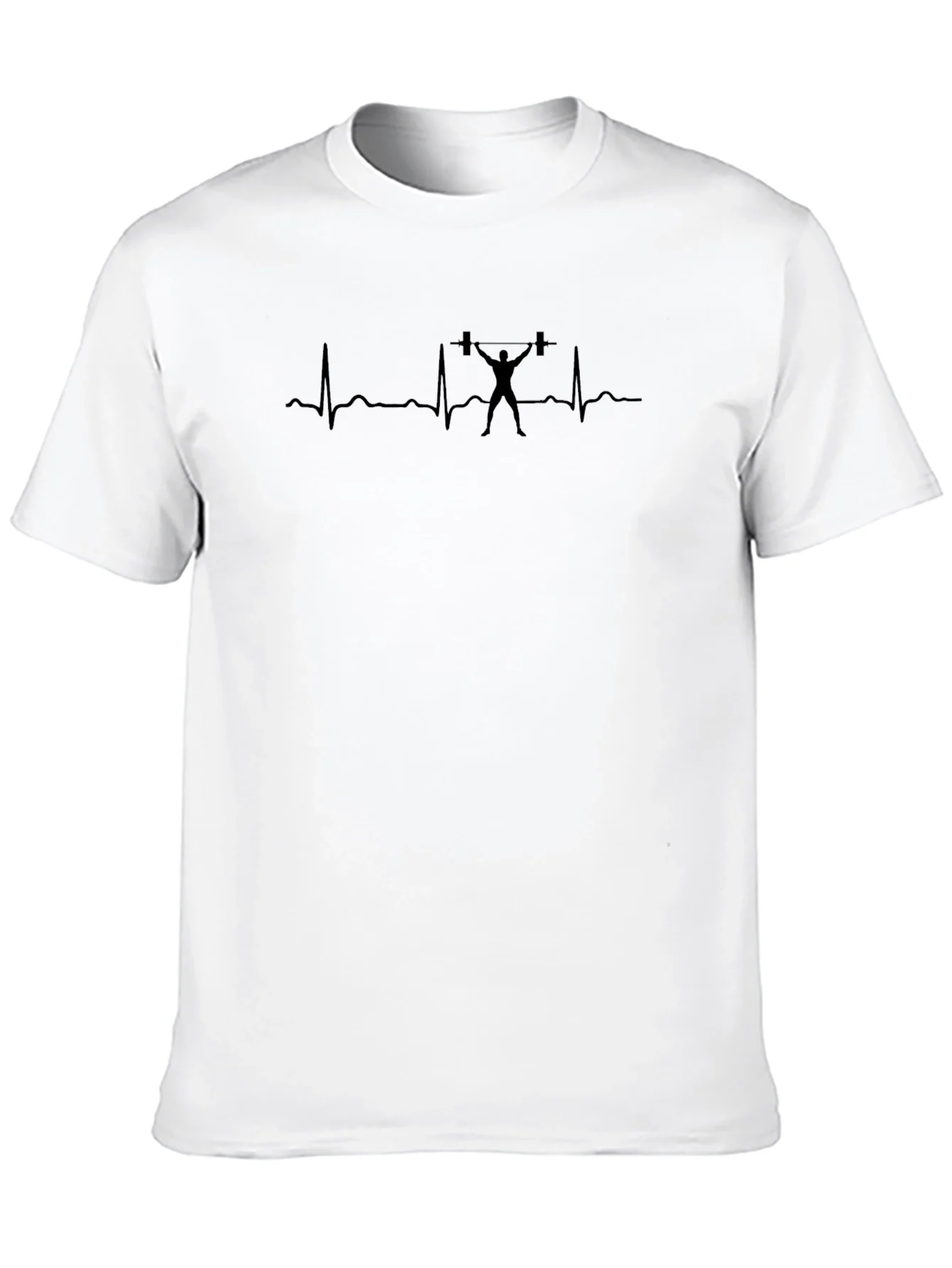 Weightlifting Heartbeat Graphic Tee - Black