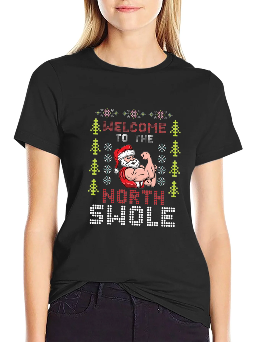 North Swole Santa Ugly Christmas T-Shirt