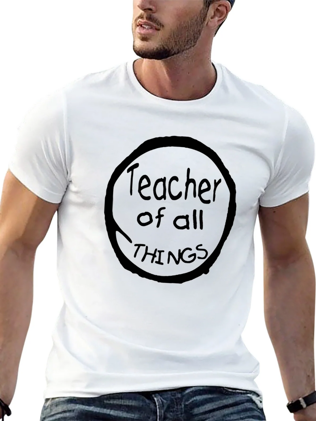 Teacher of All Things Black Crew Neck T-Shirt