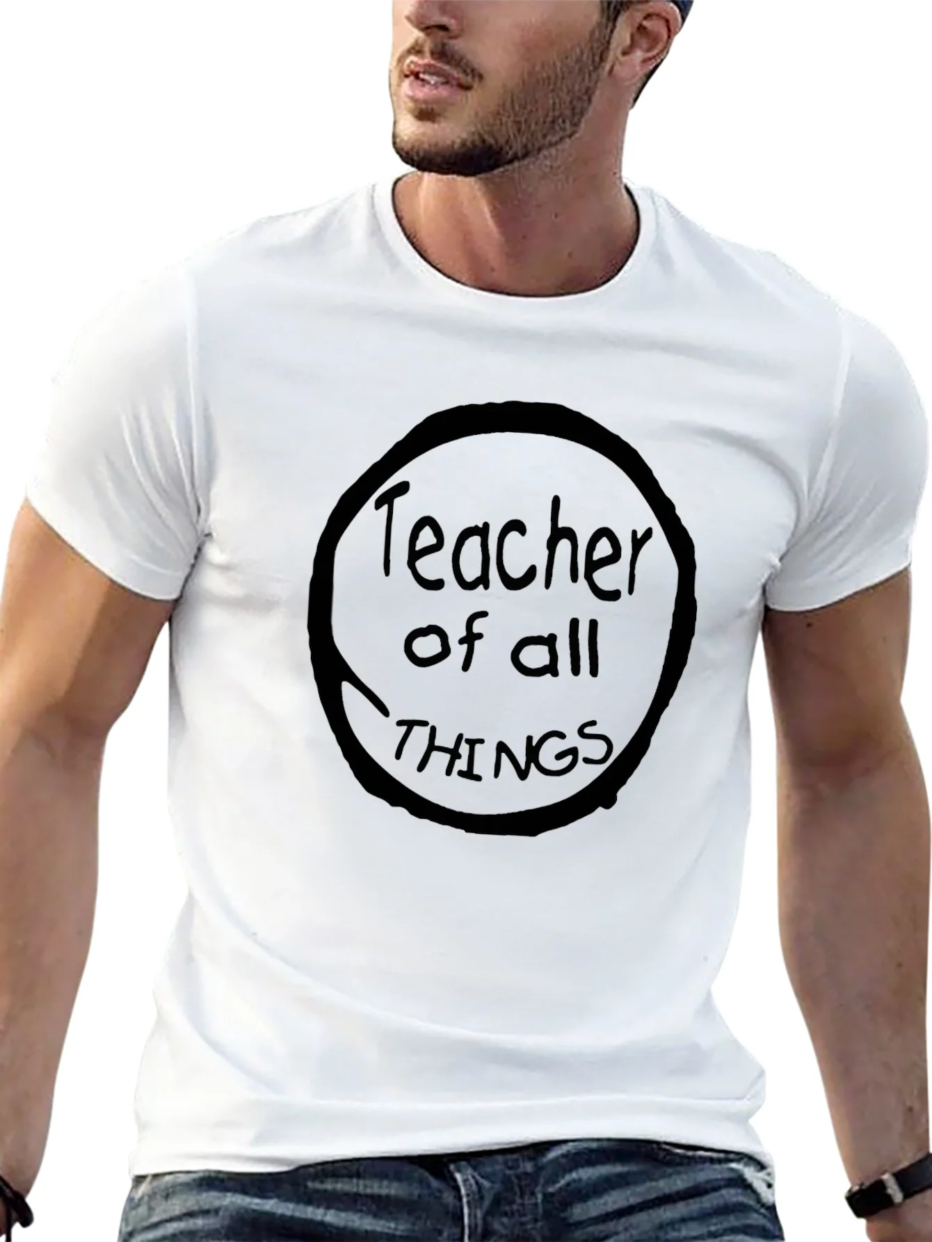 Teacher of All Things Black Crew Neck T-Shirt