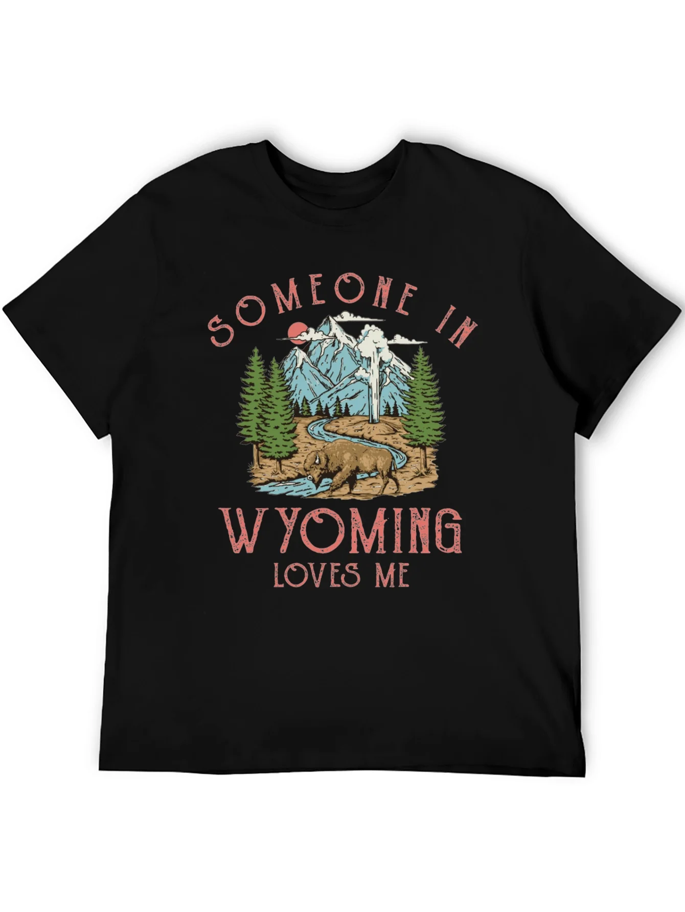 Wyoming Loves Me Graphic Tee - Black