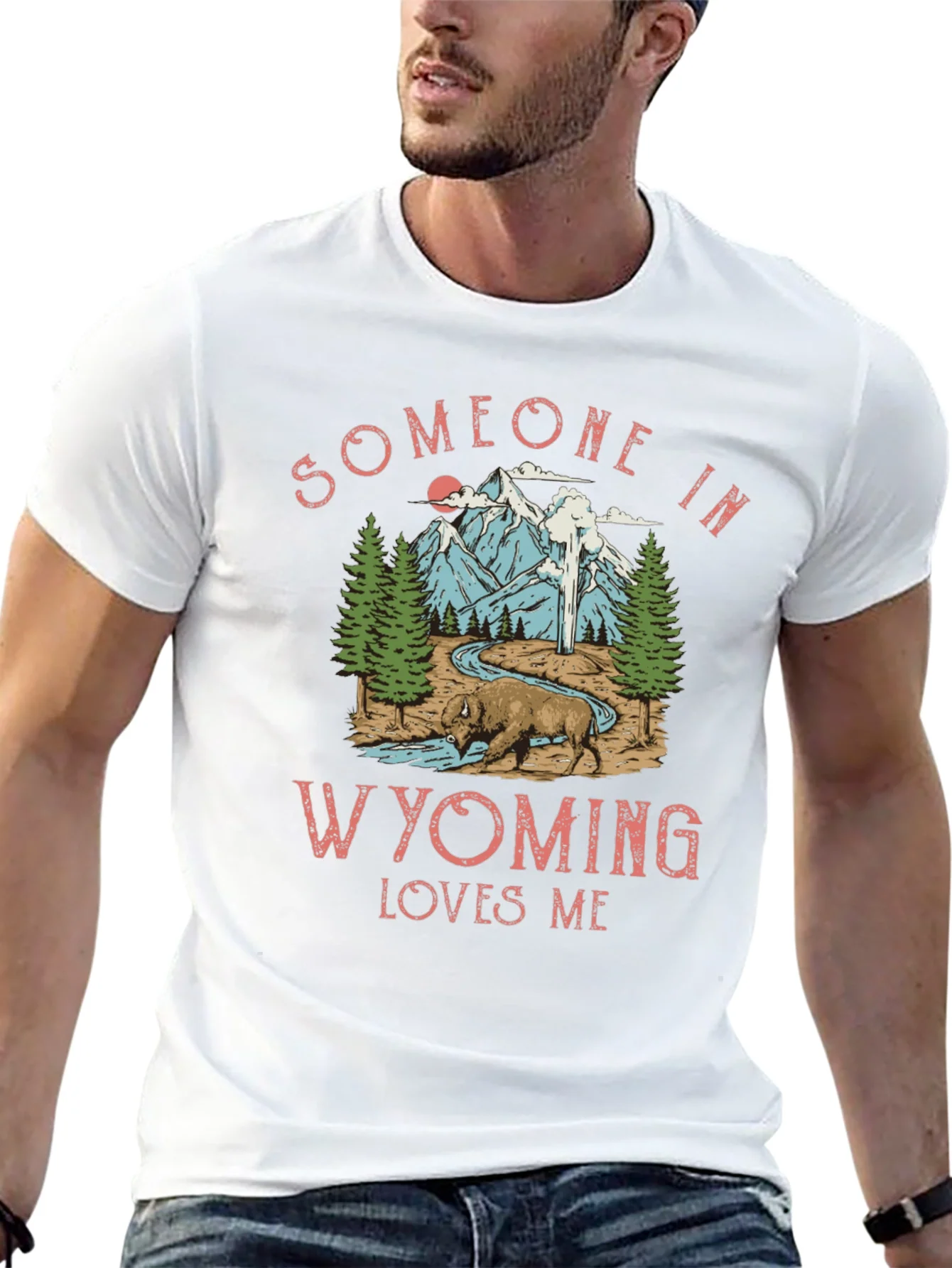 Wyoming Loves Me Graphic Tee - Black