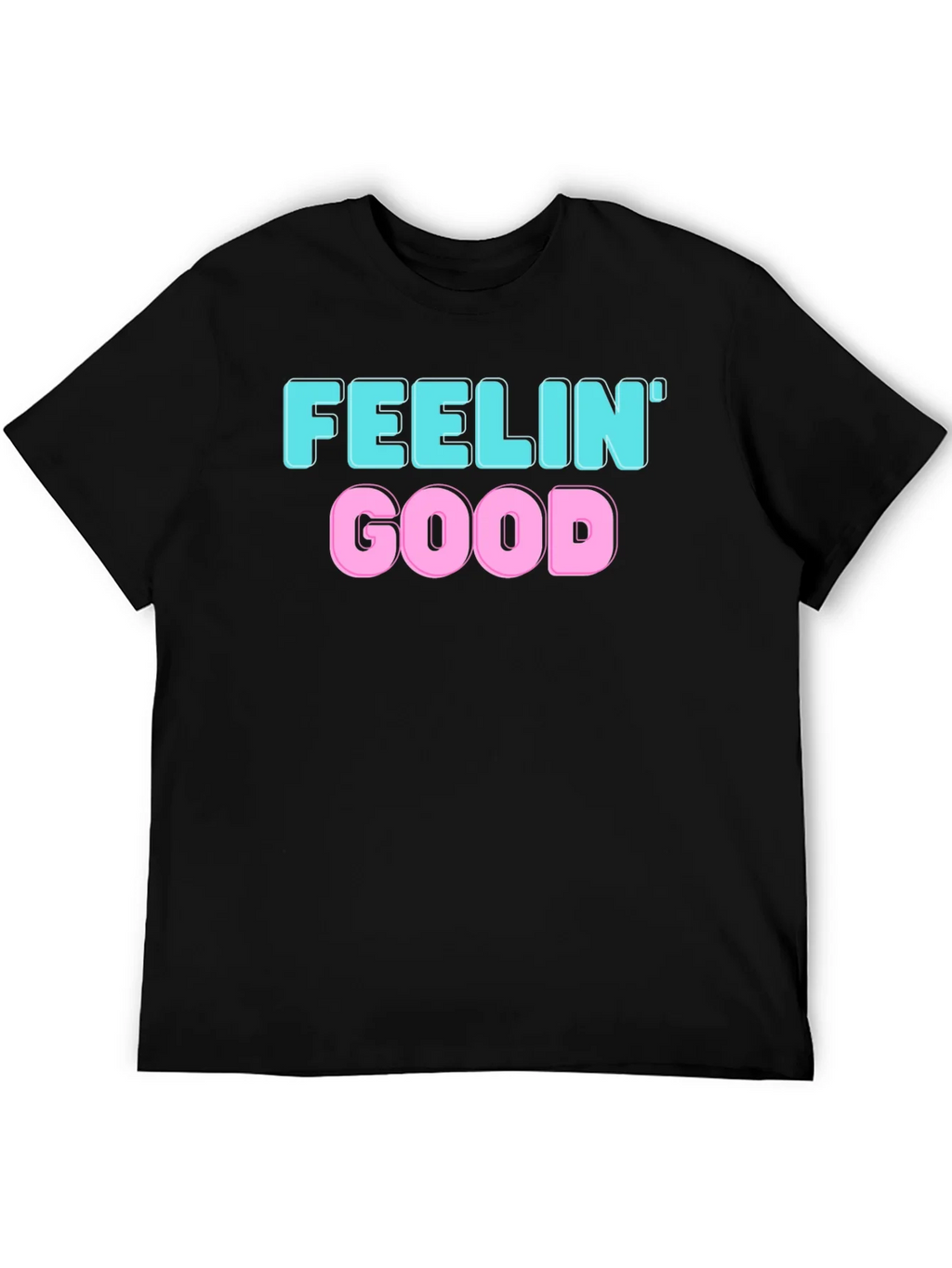 Feelin Good Graphic Tee - Black Cotton Blend
